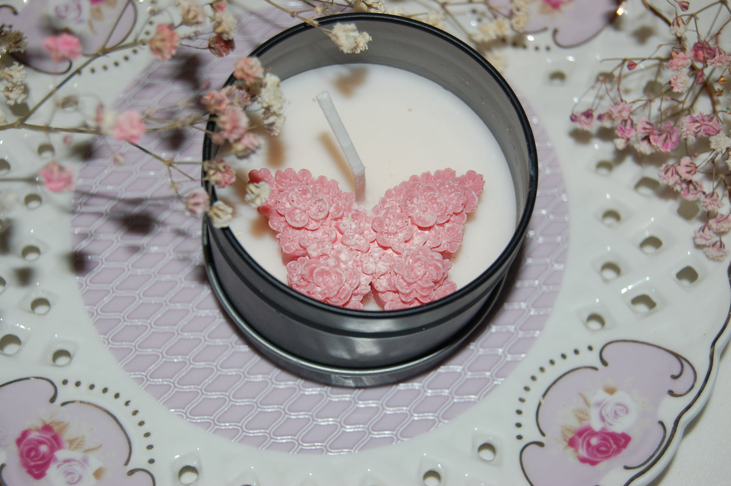 Tin with Mini Peony Butterfly